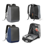 A 15.6" laptop backpack with "AVEIRO"