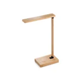 Bamboo folding table lamp with wireless charger