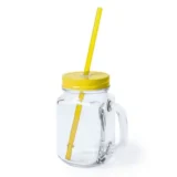Drinking jar 500 ml with straw