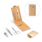 Cork manicure set with stainless steel details "ZENA"