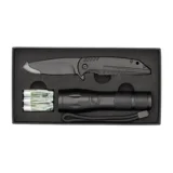 "MEZUS" set with knife and flashlight
